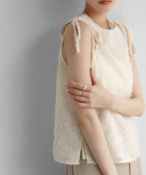 NOGLE（ノグル）の「【NOGLE/ノグル】シアーフリンジリボントップス（その他トップス・レディース・ライトグレー/ブラック/ネイビー/アイボリー・FREE）」の13枚目の写真