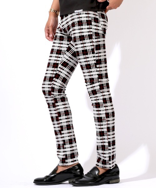LUXSTYLE(ラグスタイル)の「総柄カツラギチェックパンツ(チノパンツ・メンズ・ホワイト系その他/チェック/グレー系その他2/ネイビー/グレー系その他・S/M/XL/XXL/L)」の5枚目の写真