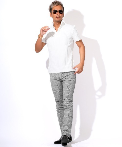 LUXSTYLE(ラグスタイル)の「総柄カツラギチェックパンツ(チノパンツ・メンズ・ホワイト系その他/チェック/グレー系その他2/ネイビー/グレー系その他・S/M/XL/XXL/L)」の9枚目の写真