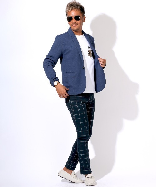 LUXSTYLE(ラグスタイル)の「総柄カツラギチェックパンツ(チノパンツ・メンズ・ホワイト系その他/チェック/グレー系その他2/ネイビー/グレー系その他・S/M/XL/XXL/L)」の15枚目の写真