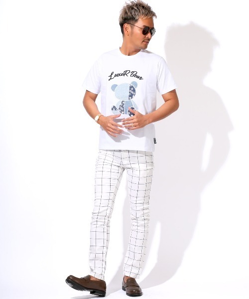 LUXSTYLE(ラグスタイル)の「総柄カツラギチェックパンツ(チノパンツ・メンズ・ホワイト系その他/チェック/グレー系その他2/ネイビー/グレー系その他・S/M/XL/XXL/L)」の17枚目の写真