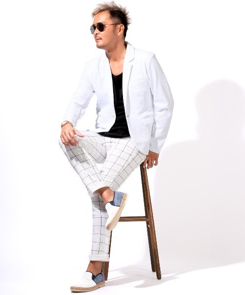 LUXSTYLE(ラグスタイル)の「総柄カツラギチェックパンツ(チノパンツ・メンズ・ホワイト系その他/チェック/グレー系その他2/ネイビー/グレー系その他・S/M/XL/XXL/L)」の18枚目の写真