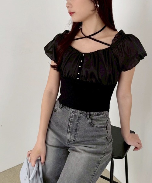 one after another NICE CLAUP(ワンアフターアナザーナイスクラップ)の「【新色追加!】ドッキングオフショルニット(ニット/セーター・レディース・グレー/ブラック/ベージュ/オフホワイト/モカ/アイボリー・FREE)」の12枚目の写真