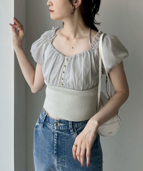 one after another NICE CLAUP(ワンアフターアナザーナイスクラップ)の「【新色追加!】ドッキングオフショルニット(ニット/セーター・レディース・グレー/ブラック/ベージュ/オフホワイト/モカ/アイボリー・FREE)」の17枚目の写真