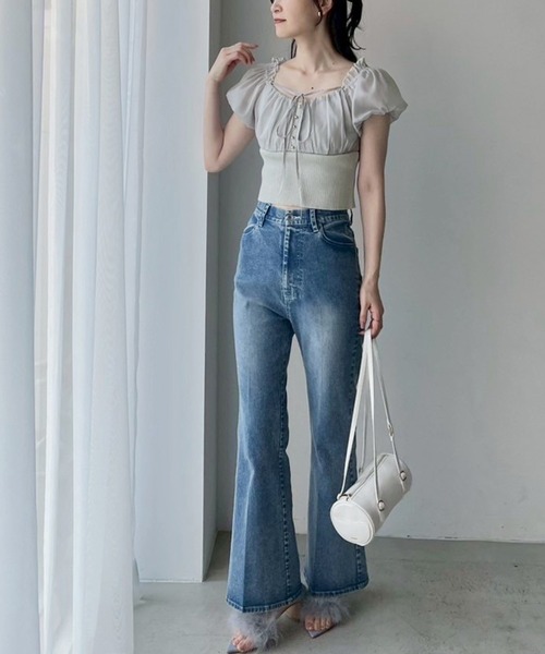 one after another NICE CLAUP(ワンアフターアナザーナイスクラップ)の「【新色追加!】ドッキングオフショルニット(ニット/セーター・レディース・グレー/ブラック/ベージュ/オフホワイト/モカ/アイボリー・FREE)」の14枚目の写真