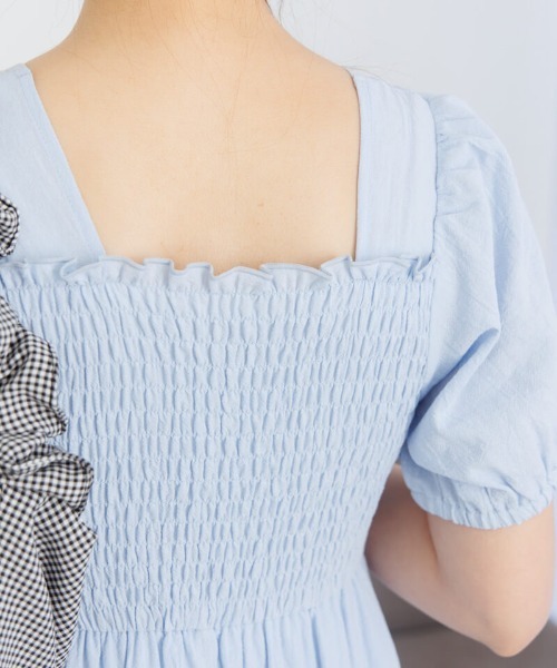 flower（フラワー）の「サマリーパフワンピース（ワンピース・レディース・アイボリー/ブルー・FREE）」の13枚目の写真