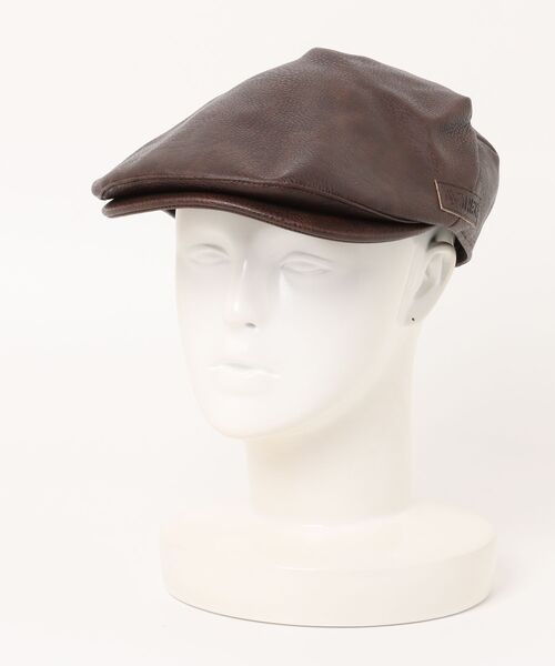 AVIREX(アヴィレックス)の「★AVIREX★synthetic leather HUNTING CAP(ハンチング/ベレー帽・メンズ・ブラウン/ブラック・FREE)」の9枚目の写真
