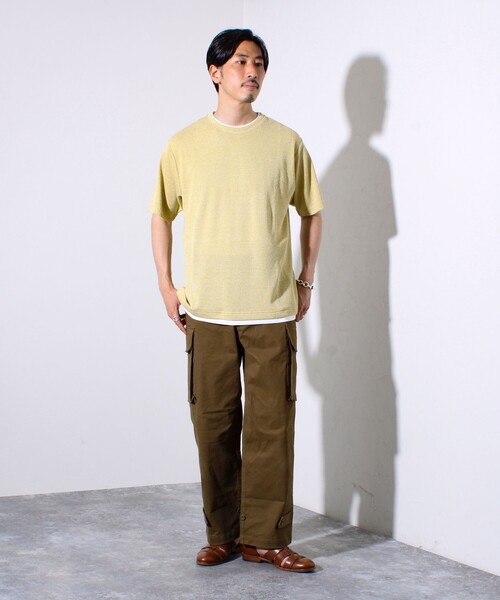 GLOSTER(グロスター)の「【GLOSTER/グロスター】チェーンサーマル フェイクレイヤードTシャツ(Tシャツ/カットソー・メンズ・サックスブルー/イエロー/ブラック・S/L/M)」の10枚目の写真