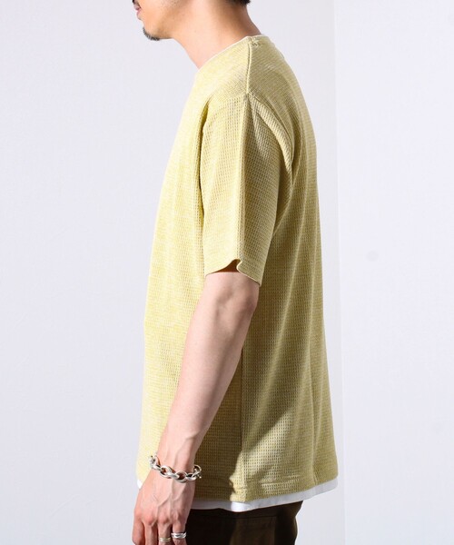 GLOSTER(グロスター)の「【GLOSTER/グロスター】チェーンサーマル フェイクレイヤードTシャツ(Tシャツ/カットソー・メンズ・サックスブルー/イエロー/ブラック・S/L/M)」の7枚目の写真