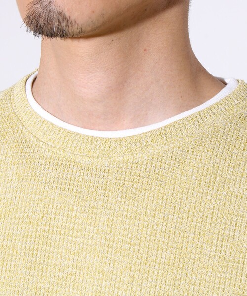 GLOSTER(グロスター)の「【GLOSTER/グロスター】チェーンサーマル フェイクレイヤードTシャツ(Tシャツ/カットソー・メンズ・サックスブルー/イエロー/ブラック・S/L/M)」の5枚目の写真