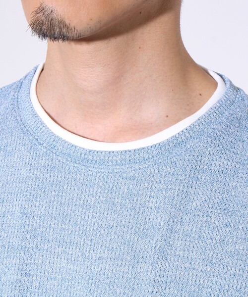 GLOSTER(グロスター)の「【GLOSTER/グロスター】チェーンサーマル フェイクレイヤードTシャツ(Tシャツ/カットソー・メンズ・サックスブルー/イエロー/ブラック・S/L/M)」の14枚目の写真