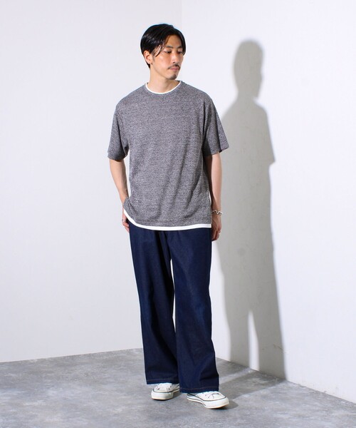 GLOSTER(グロスター)の「【GLOSTER/グロスター】チェーンサーマル フェイクレイヤードTシャツ(Tシャツ/カットソー・メンズ・サックスブルー/イエロー/ブラック・S/L/M)」の11枚目の写真