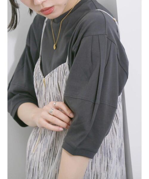 Samansa Mos2 blue(サマンサモスモスブルー)の「【USAコットン】ランタンスリーブTシャツ(Tシャツ/カットソー・レディース・グリーン/チャコールグレー/オフホワイト・F)」の13枚目の写真