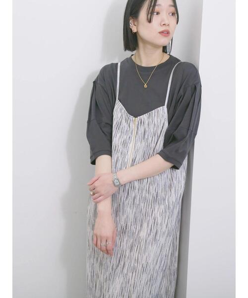 Samansa Mos2 blue(サマンサモスモスブルー)の「【USAコットン】ランタンスリーブTシャツ(Tシャツ/カットソー・レディース・グリーン/チャコールグレー/オフホワイト・F)」の14枚目の写真