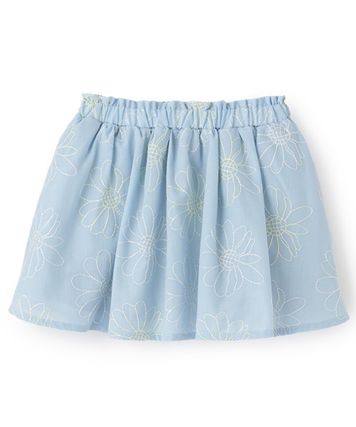 petit main（プティマイン）の「【リンク】花刺しゅうスカート(キッズ)（スカート・キッズ・ブラック/アイボリー/サックスブルー・110cm/130cm/120cm/100cm/80ｃｍ/90cm）」の3枚目の写真