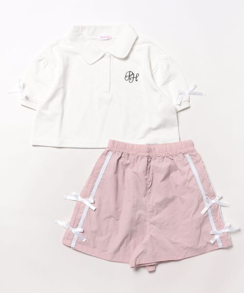 PINKHUNT(ピンクハント)の「PINKHUNT ピンクハント リボン ポロシャツセットアップ 0700K(アンサンブル・キッズ・ブラック/ベビーピンク・120cm/140cm/150cm/130cm/160cm)」の12枚目の写真