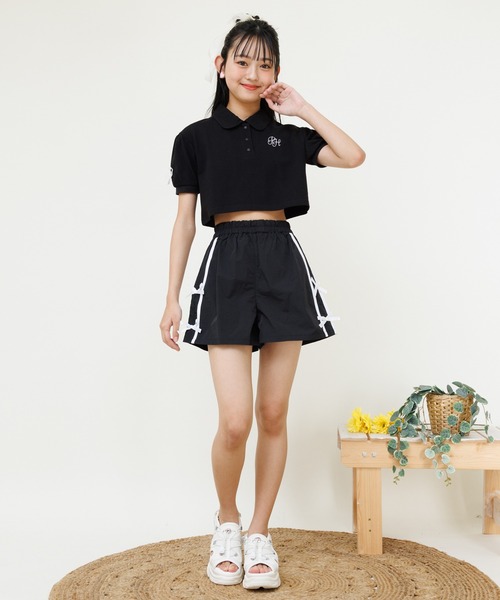 PINKHUNT(ピンクハント)の「PINKHUNT ピンクハント リボン ポロシャツセットアップ 0700K(アンサンブル・キッズ・ブラック/ベビーピンク・120cm/140cm/150cm/130cm/160cm)」の5枚目の写真