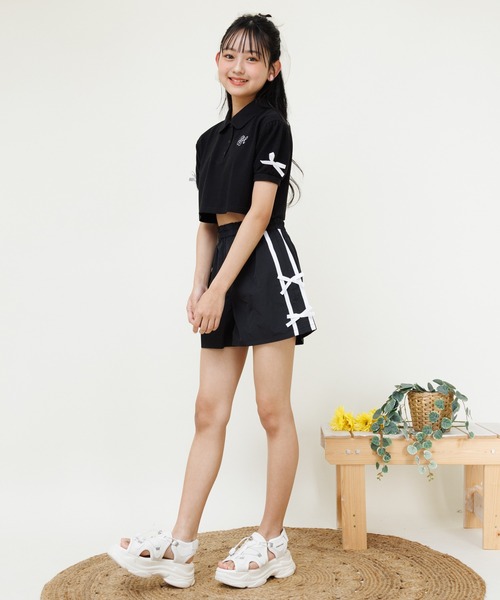 PINKHUNT(ピンクハント)の「PINKHUNT ピンクハント リボン ポロシャツセットアップ 0700K(アンサンブル・キッズ・ブラック/ベビーピンク・120cm/140cm/150cm/130cm/160cm)」の6枚目の写真