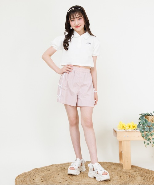 PINKHUNT(ピンクハント)の「PINKHUNT ピンクハント リボン ポロシャツセットアップ 0700K(アンサンブル・キッズ・ブラック/ベビーピンク・120cm/140cm/150cm/130cm/160cm)」の13枚目の写真