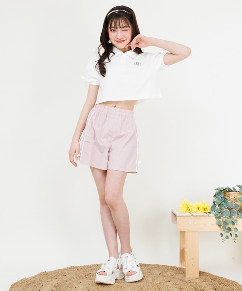 PINKHUNT(ピンクハント)の「PINKHUNT ピンクハント リボン ポロシャツセットアップ 0700K(アンサンブル・キッズ・ブラック/ベビーピンク・120cm/140cm/150cm/130cm/160cm)」の15枚目の写真