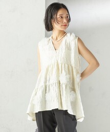 TORRAZZO DONNA フローラルシアーフリルトップス　ホワイト　タグ付き torrazz6237-357.jpg