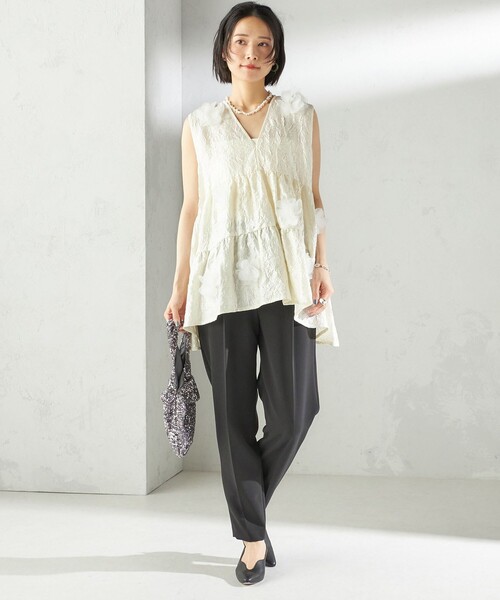 TORRAZZO DONNA:〈手洗い可能〉フラワー ティアード ブラウス TORRAZZO DONNA:〈手洗い可能〉フラワー ティアード ブラウス
