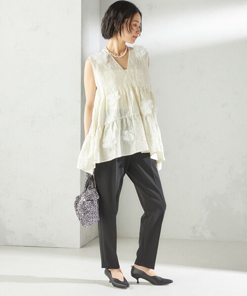 【TORRAZZO DONNA】ジャガードティアードブラウス TORRAZZO DONNA】ジャガードティアードブラウス