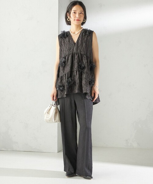 ブラウス シャツ TORRAZZO DONNA:「手洗い可能」フラワー ティアード ブラウス レディース TORRAZZO DONNA:〈手洗い可能〉フラワー ティアード ブラウス