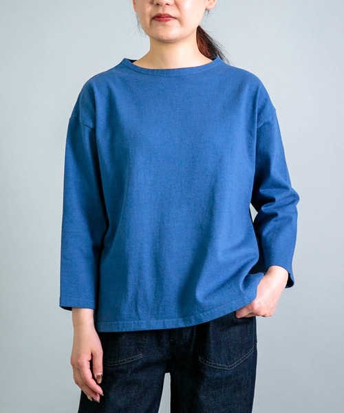 OMNIGOD womens / オムニゴッド] 8/天竺 ボートネックマニッシュ