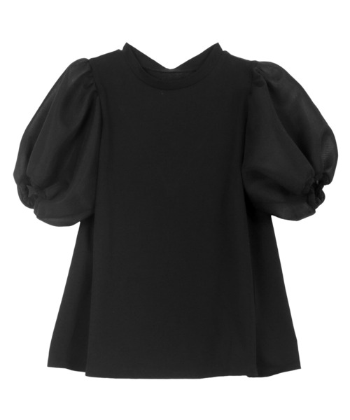 KOBE LETTUCE(コウベレタス)の「シアーパプスリーブフレアトップス(Tシャツ/カットソー・レディース・オフホワイト/ブルー/ブラック・M)」の13枚目の写真