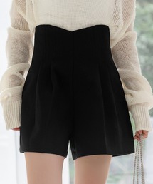 DAY CLOSET | 【上品に決まるダブルタック】オックス風ハイウエストスラックスショートパンツ レディース(その他パンツ)