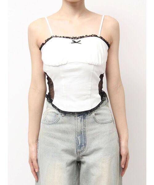 EATME(イートミー)の「レースキャミTOP(キャミソール・レディース・オフホワイト/グレー/ブラック・FREE)」の11枚目の写真