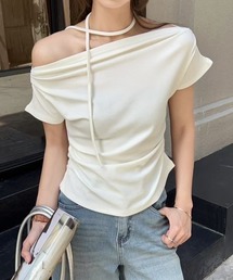 2WAYオフショルトップス(タイ付き)