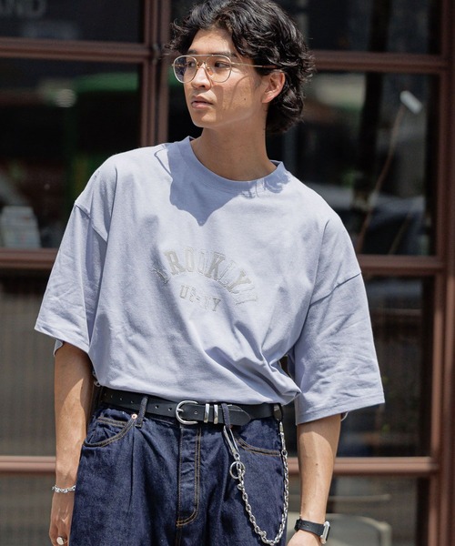 RAGEBLUE(レイジブルー)の「フロッキープリント/ミニカレッジロゴTシャツ(Tシャツ/カットソー・メンズ・ネイビー/オフホワイト/ライトブルー・MEDIUM/LARGE)」の19枚目の写真