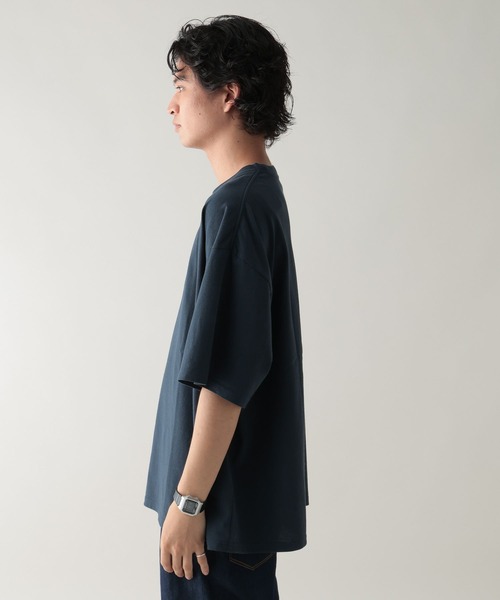 RAGEBLUE(レイジブルー)の「フロッキープリント/ミニカレッジロゴTシャツ(Tシャツ/カットソー・メンズ・ネイビー/オフホワイト/ライトブルー・MEDIUM/LARGE)」の12枚目の写真
