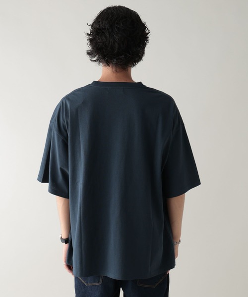 RAGEBLUE(レイジブルー)の「フロッキープリント/ミニカレッジロゴTシャツ(Tシャツ/カットソー・メンズ・ネイビー/オフホワイト/ライトブルー・MEDIUM/LARGE)」の11枚目の写真