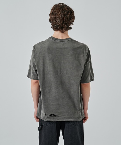 markaware(マーカウェア)の「CREW NECK DAMAGED TEE(Tシャツ/カットソー・メンズ・ダークグレー・1/2)」の5枚目の写真