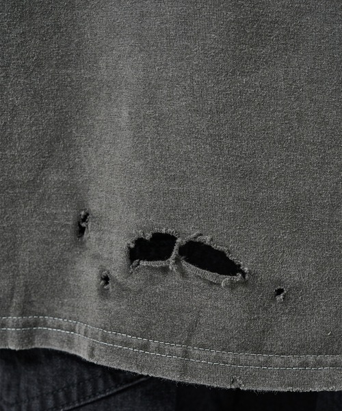 markaware(マーカウェア)の「CREW NECK DAMAGED TEE(Tシャツ/カットソー・メンズ・ダークグレー・1/2)」の9枚目の写真