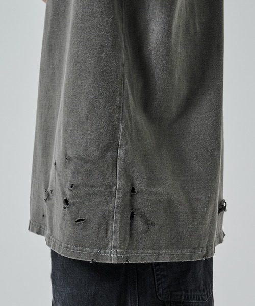 markaware(マーカウェア)の「CREW NECK DAMAGED TEE(Tシャツ/カットソー・メンズ・ダークグレー・1/2)」の10枚目の写真