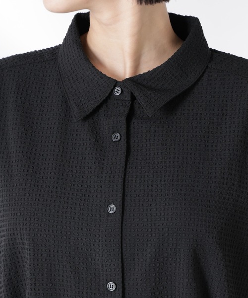 セール】サッカードルマンスリーブシャツワンピース（シャツワンピース