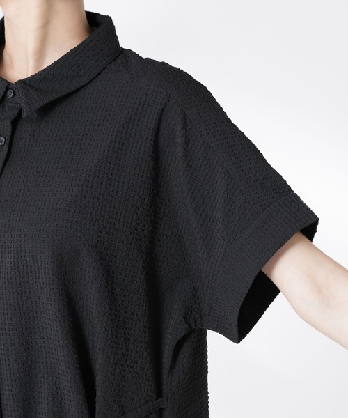 NANO universe（ナノユニバース）の「サッカードルマンスリーブシャツワンピース（シャツワンピース・レディース・ブラック/ブルー/ベージュ・FREE）」の22枚目の写真