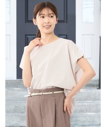 【フレンチスリーブ】m.f.エディトリアル レディース ストライプ クルーネック プルオーバー