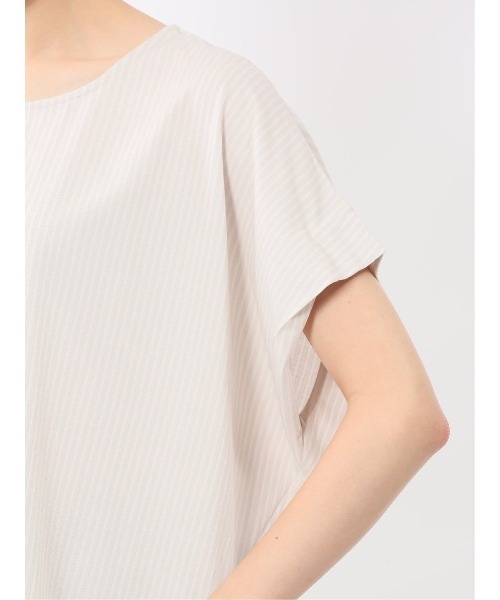 m.f.editorial（エムエフエディトリアル）の「【フレンチスリーブ】m.f.エディトリアル レディース ストライプ クルーネック プルオーバー（Tシャツ/カットソー・レディース・ベージュ/ブルー・MEDIUM/LARGE）」の12枚目の写真