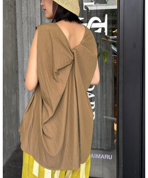 ブラウス シャツ バックデザインツイストブラウス レディース DouDou ブラウス シャツ バックツイストブラウス レディース