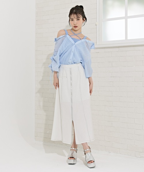 ブラウス シャツ マルチWAYビスチェ×シアーシャツ レディース マルチWAYビスチェ×シアーシャツ（シャツ/ブラウス）｜REDYAZEL