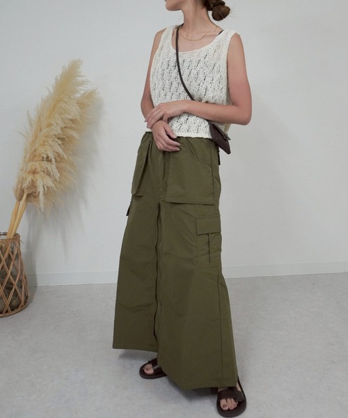 goa カーキ　ミリタリー　ジッパー　ロングスカート GOA ゴア ロングスカート カーキ ジッパー goa カーキ ミリタリー