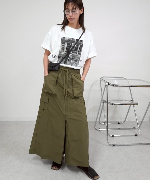 gossara(ゴサラ)の「前ZIPロングスカート(スカート・レディース・ブラック/カーキ/チャコール・MEDIUM)」の20枚目の写真