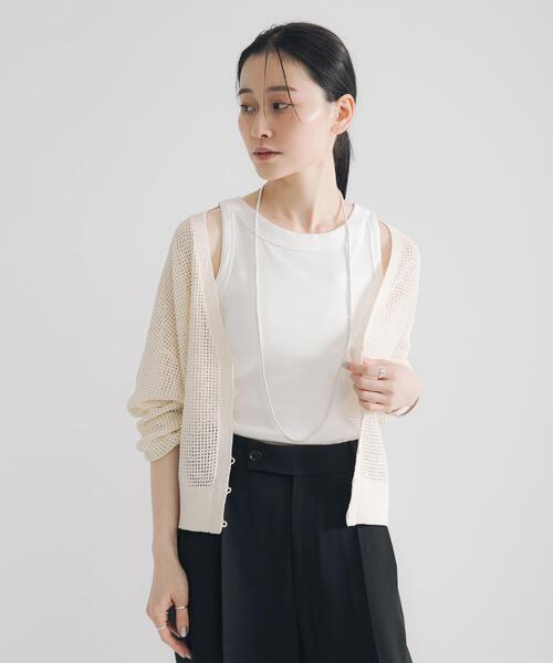 URBAN RESEARCH（アーバンリサーチ）の「ローズベトールフライスタンクトップ（タンクトップ・レディース・ブラック/オフホワイト/カーキ・FREE）」の5枚目の写真