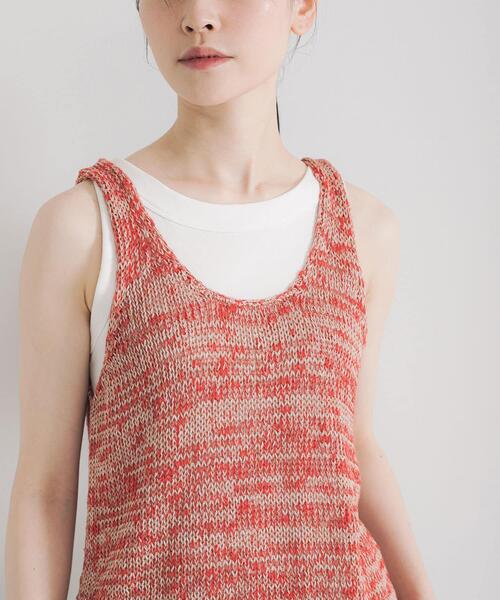 URBAN RESEARCH（アーバンリサーチ）の「ローズベトールフライスタンクトップ（タンクトップ・レディース・ブラック/オフホワイト/カーキ・FREE）」の6枚目の写真