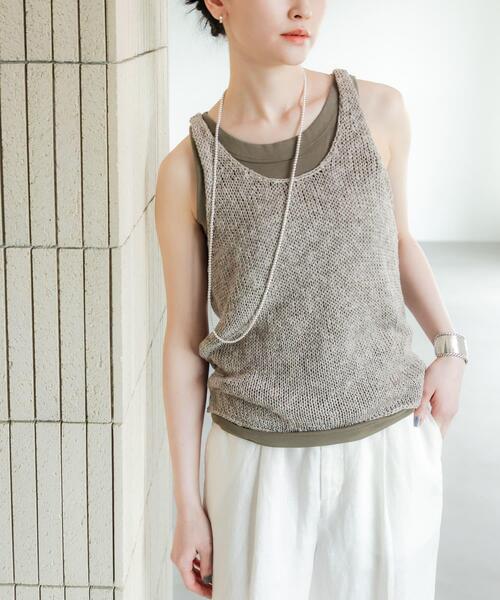 URBAN RESEARCH（アーバンリサーチ）の「ローズベトールフライスタンクトップ（タンクトップ・レディース・ブラック/オフホワイト/カーキ・FREE）」の15枚目の写真